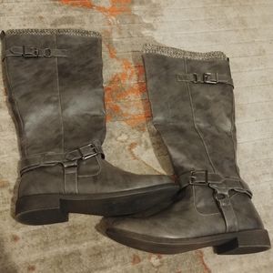 Just Fab Grey Calf-Boots